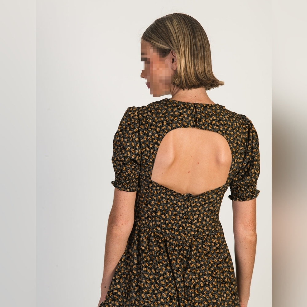 Floral Open-Back Midi Dress